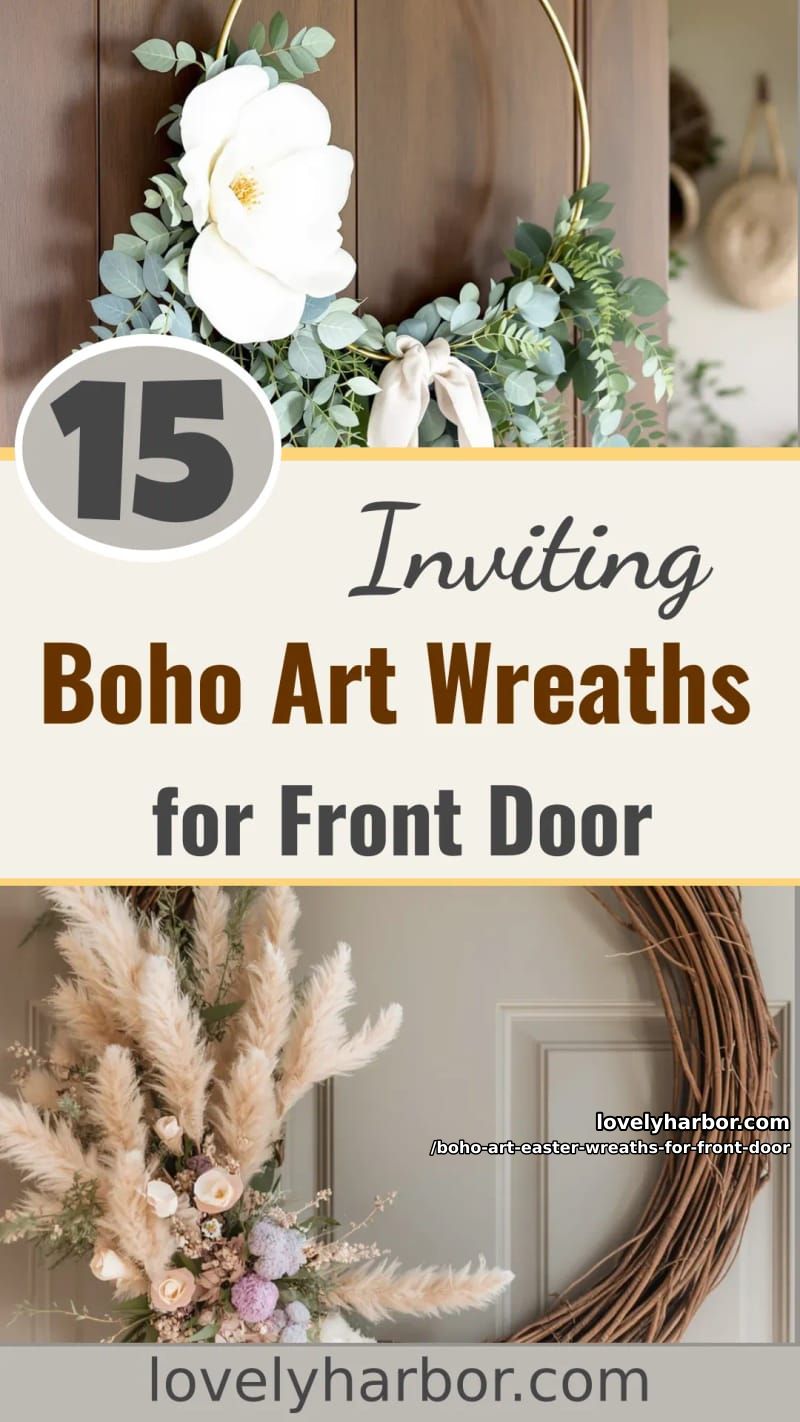 15 Boho Art Easter Wreaths for an Inviting Front Door 53 boho art easter wreaths for front door - Collage 52