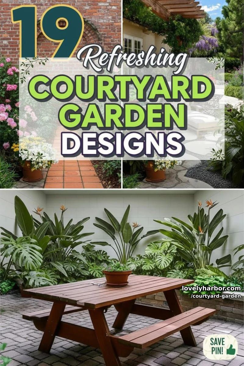 19 Courtyard Garden Designs for a Refreshing Ambiance 52 courtyard garden - Collage 51