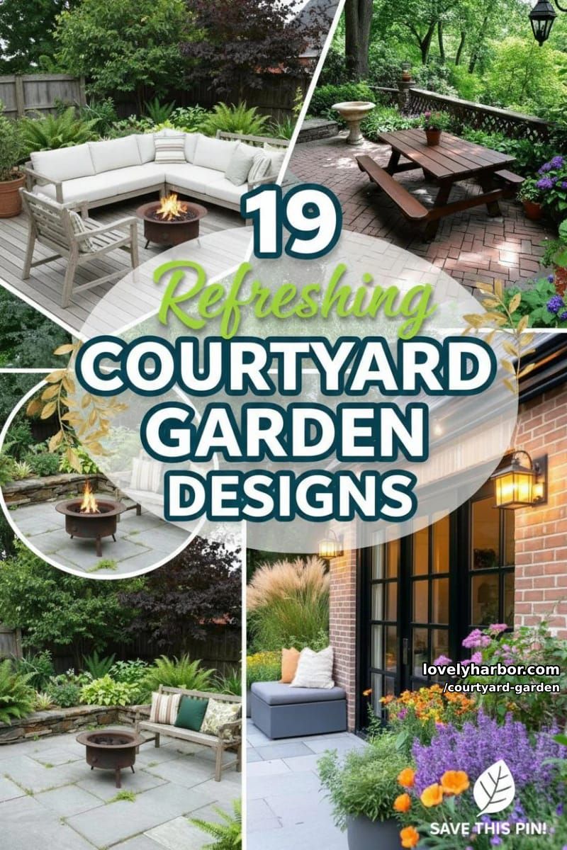 19 Courtyard Garden Designs for a Refreshing Ambiance 53 courtyard garden - Collage 52