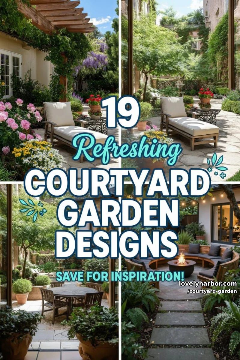 19 Courtyard Garden Designs for a Refreshing Ambiance 55 courtyard garden - Collage 54