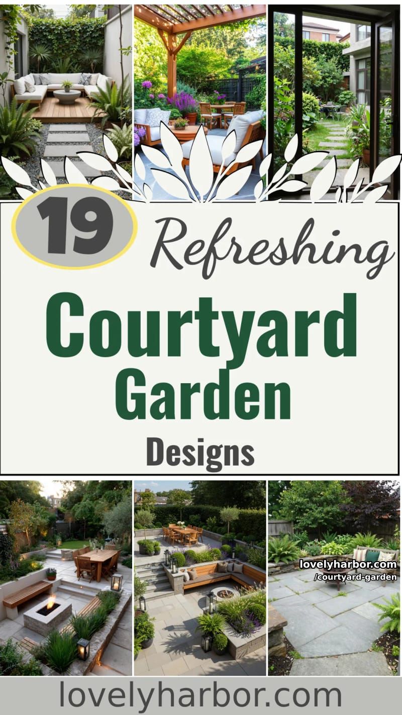 19 Courtyard Garden Designs for a Refreshing Ambiance 58 courtyard garden - Collage 57