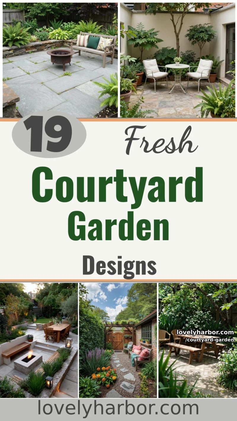 19 Courtyard Garden Designs for a Refreshing Ambiance 59 courtyard garden - Collage 58