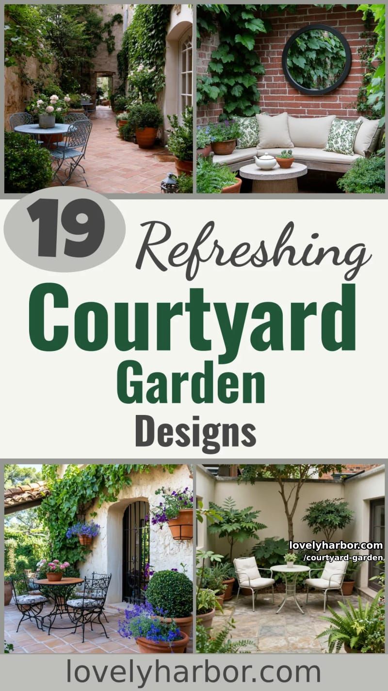19 Courtyard Garden Designs for a Refreshing Ambiance 60 courtyard garden - Collage 59