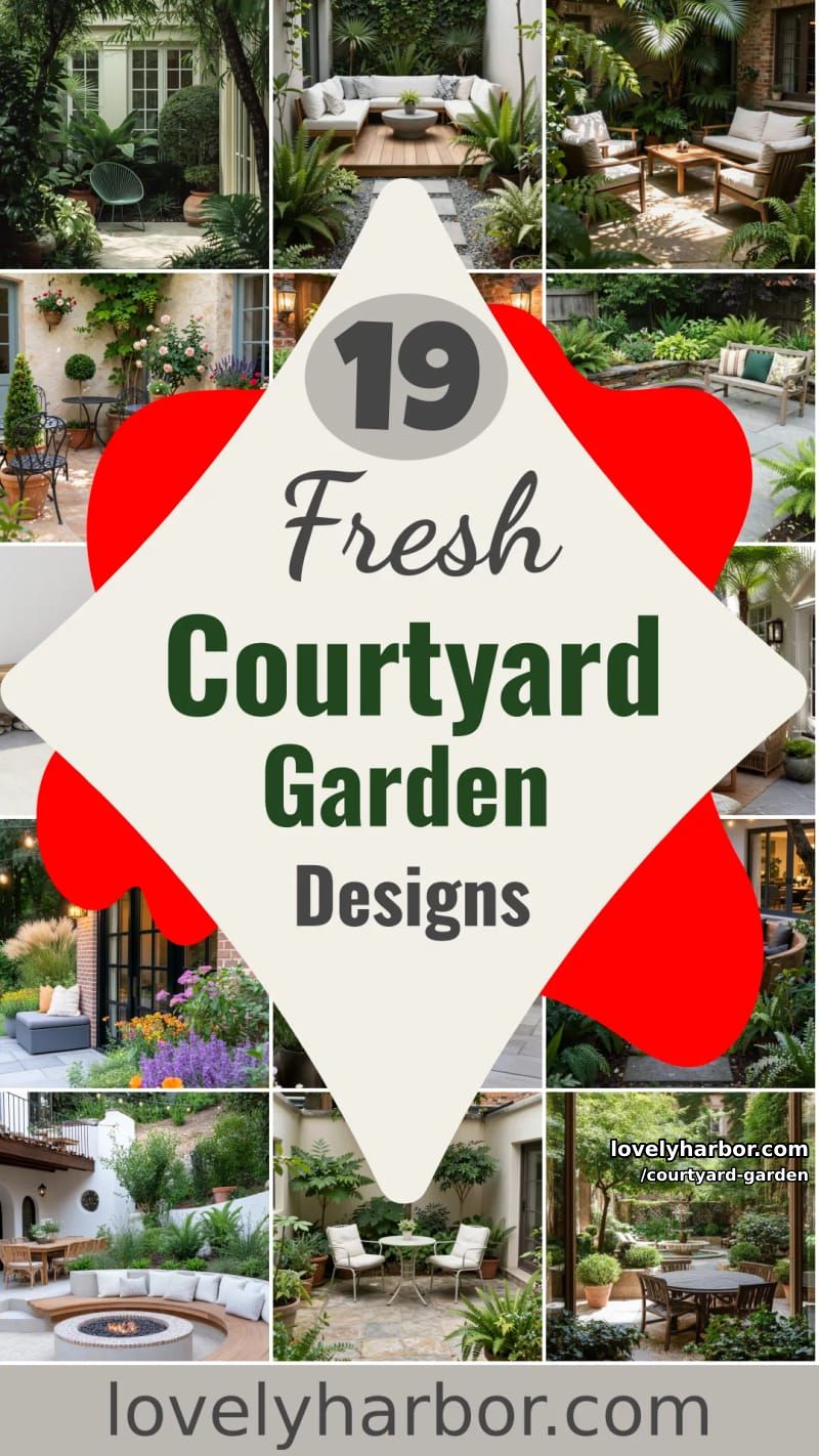 19 Courtyard Garden Designs for a Refreshing Ambiance 63 courtyard garden - Collage 62