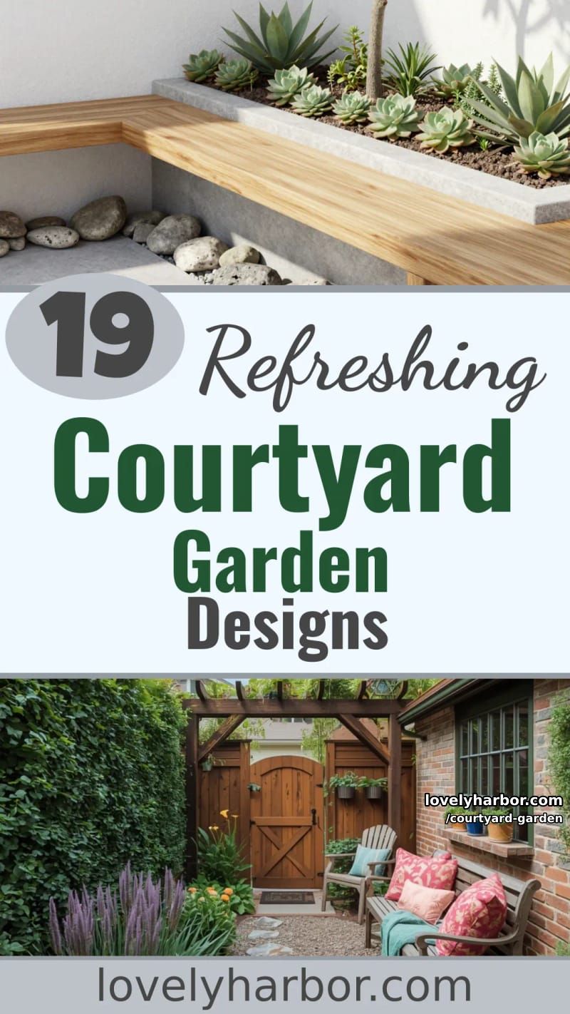 19 Courtyard Garden Designs for a Refreshing Ambiance 64 courtyard garden - Collage 63