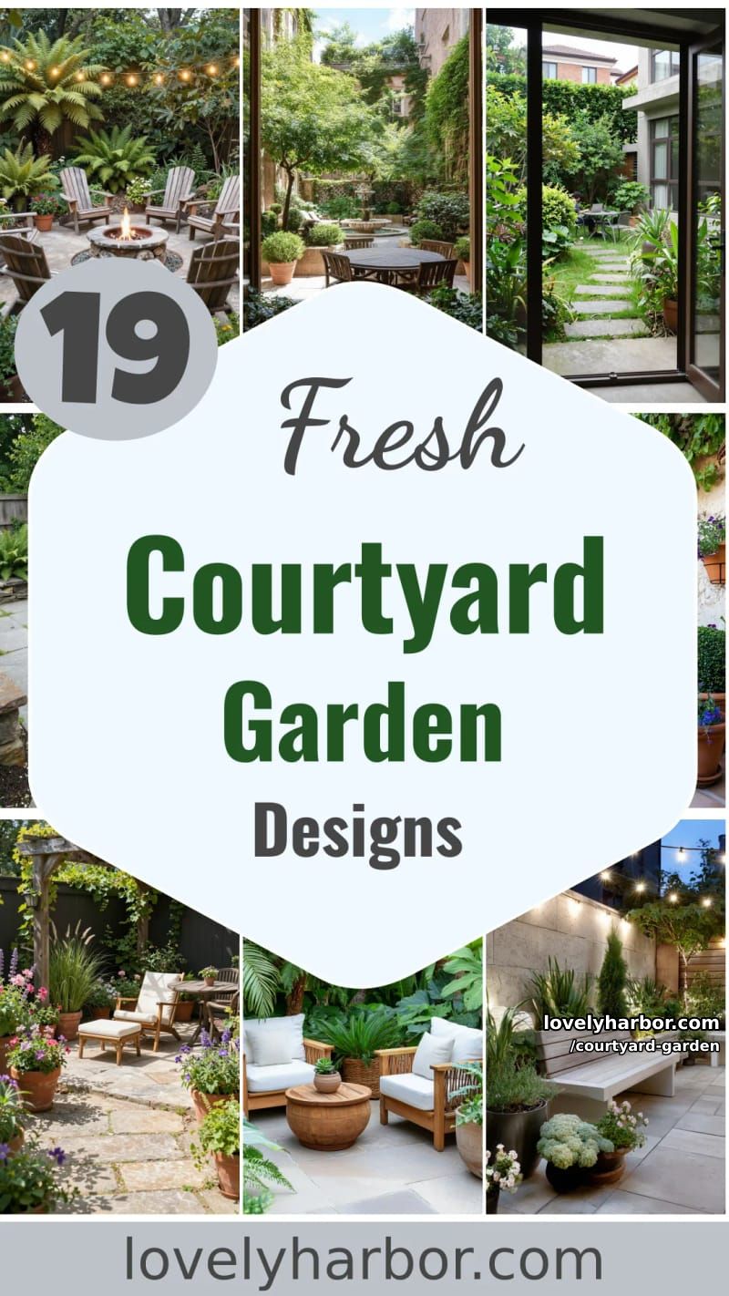 19 Courtyard Garden Designs for a Refreshing Ambiance 66 courtyard garden - Collage 65