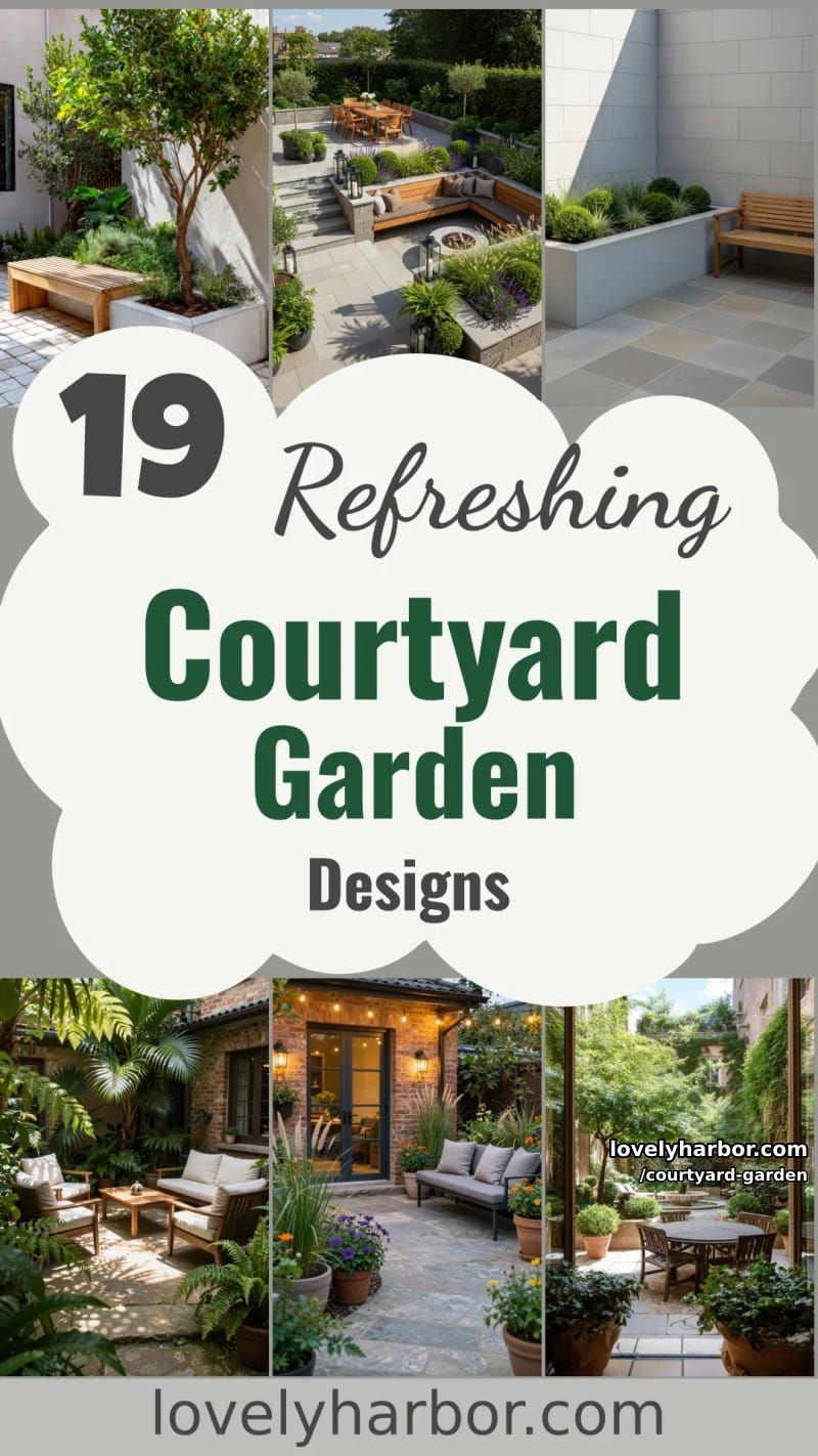 19 Courtyard Garden Designs for a Refreshing Ambiance 67 courtyard garden - Collage 66