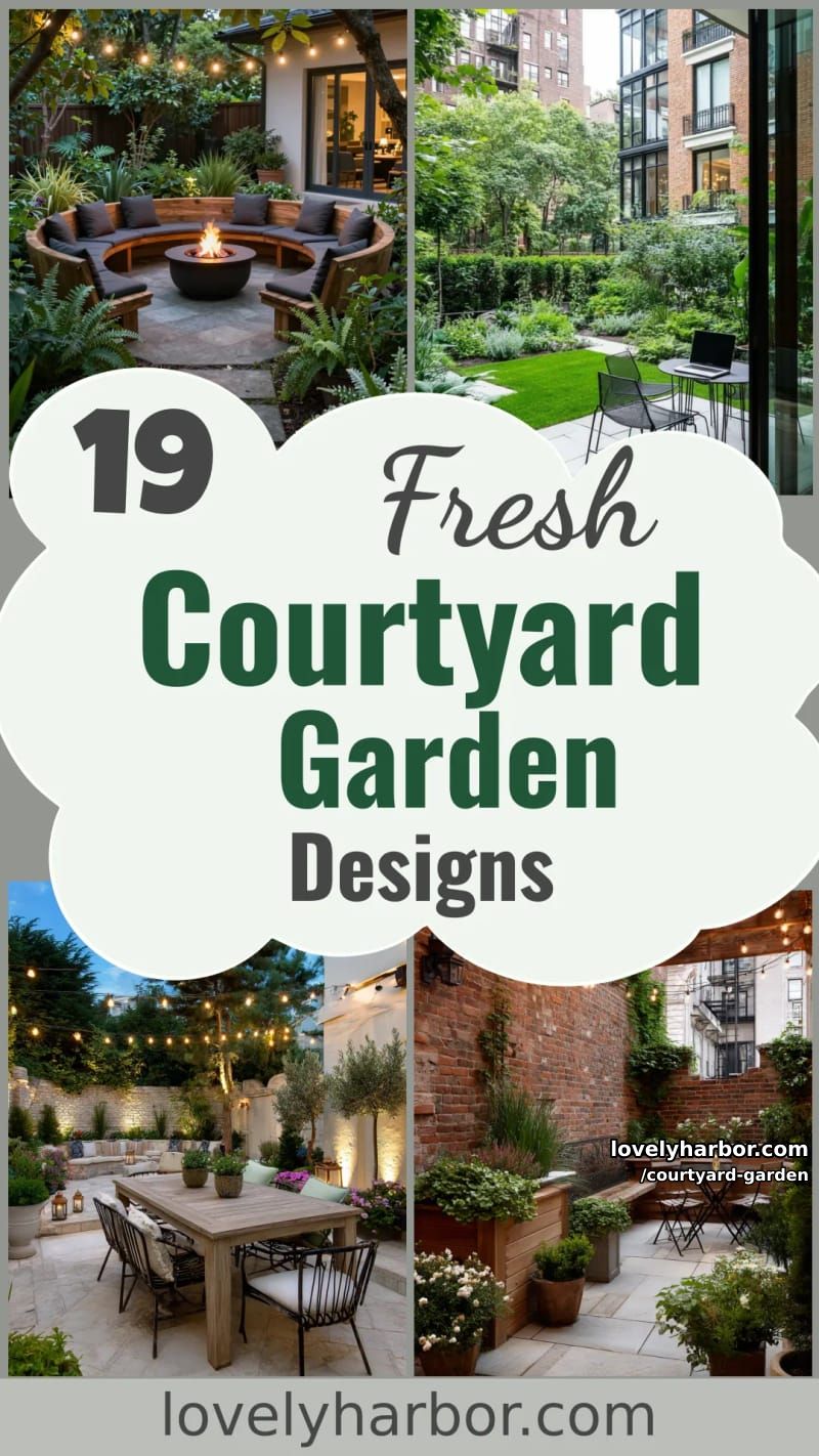 19 Courtyard Garden Designs for a Refreshing Ambiance 68 courtyard garden - Collage 67