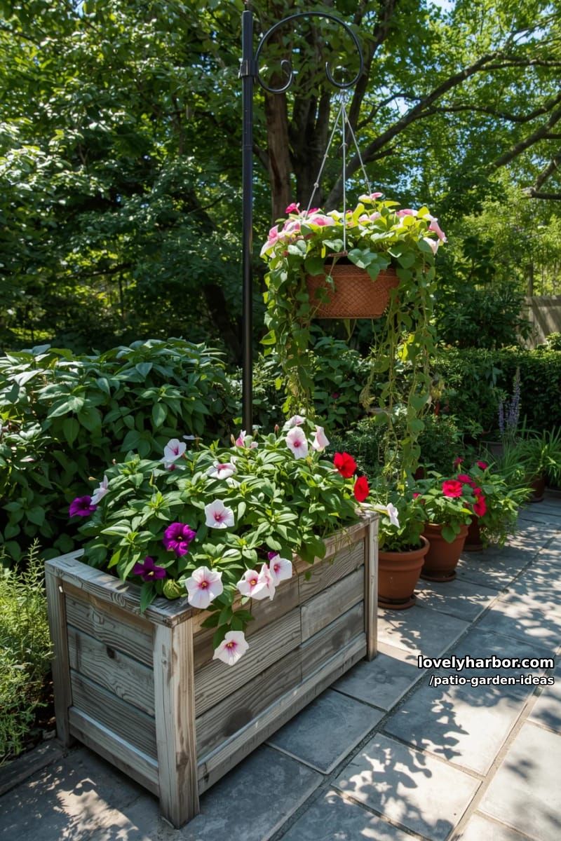 large planter and shepherd's hook 1