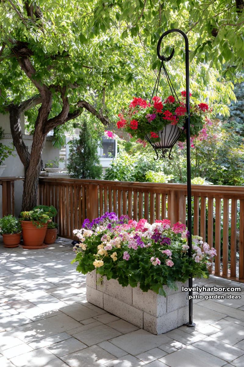 large planter and shepherd's hook 1