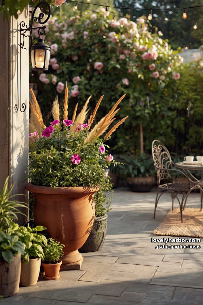 large planter and shepherd's hook 1