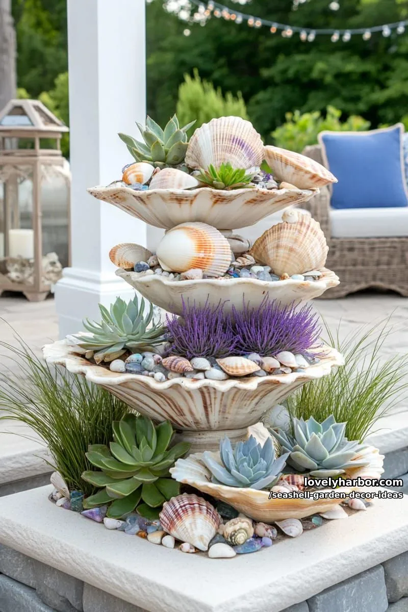layered shell planters for succulents and air plants 1
