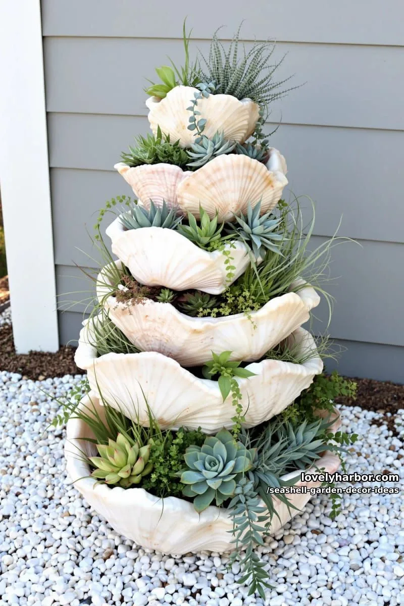 layered shell planters for succulents and air plants 1