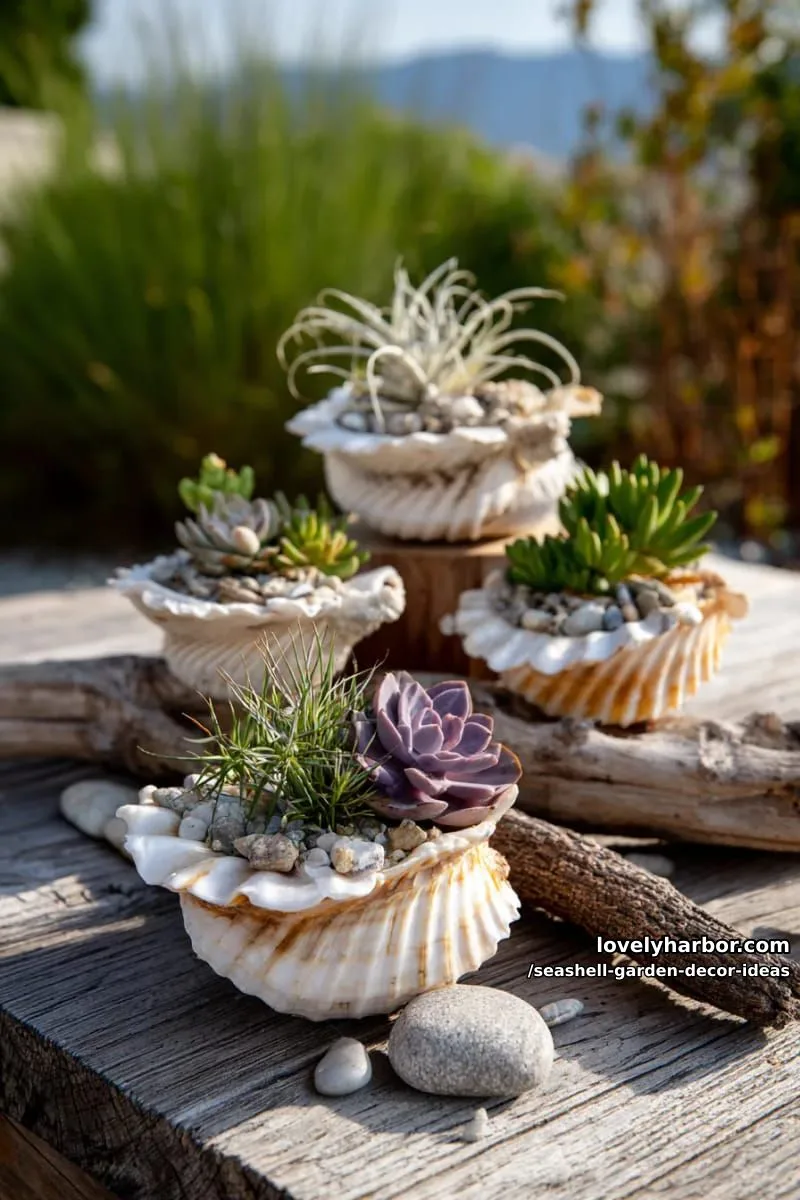 layered shell planters for succulents and air plants 1
