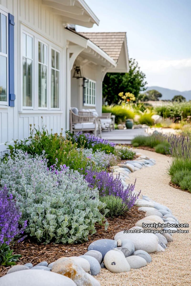 line the garden’s edge with beach stones, sea kale, and low growing sea lavender 1