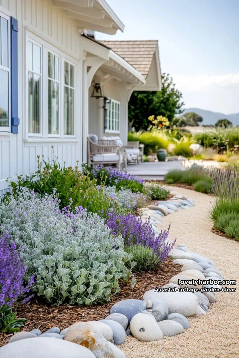 line the garden’s edge with beach stones, sea kale, and low growing sea lavender 1