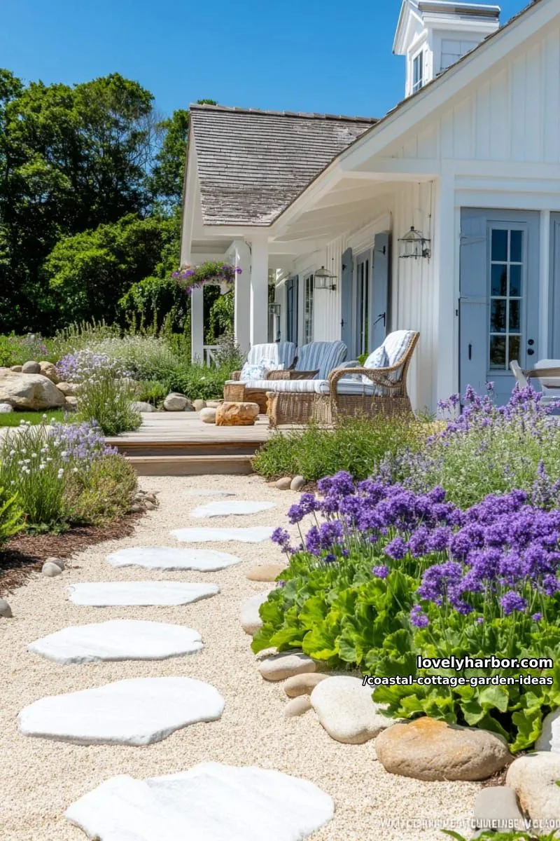 line the garden’s edge with beach stones, sea kale, and low growing sea lavender 1