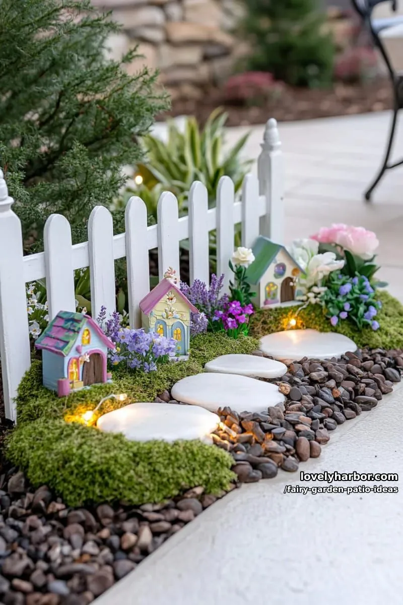 15 Enchanting Fairy Garden Patio Ideas to Inspire Your Space 31 make a fairy garden corner with a white picket fence and pastel blooms. 1