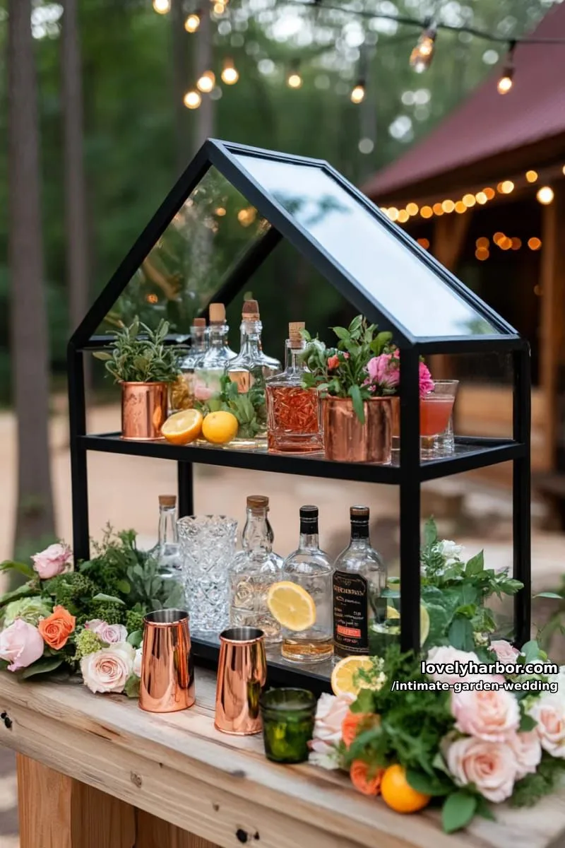 miniature greenhouse bar serving botanical-inspired cocktails 1
