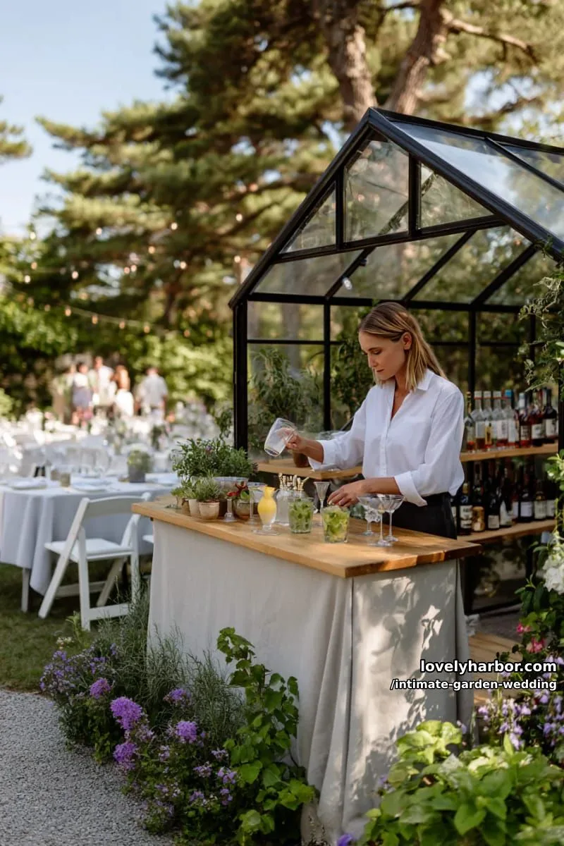 miniature greenhouse bar serving botanical-inspired cocktails 1