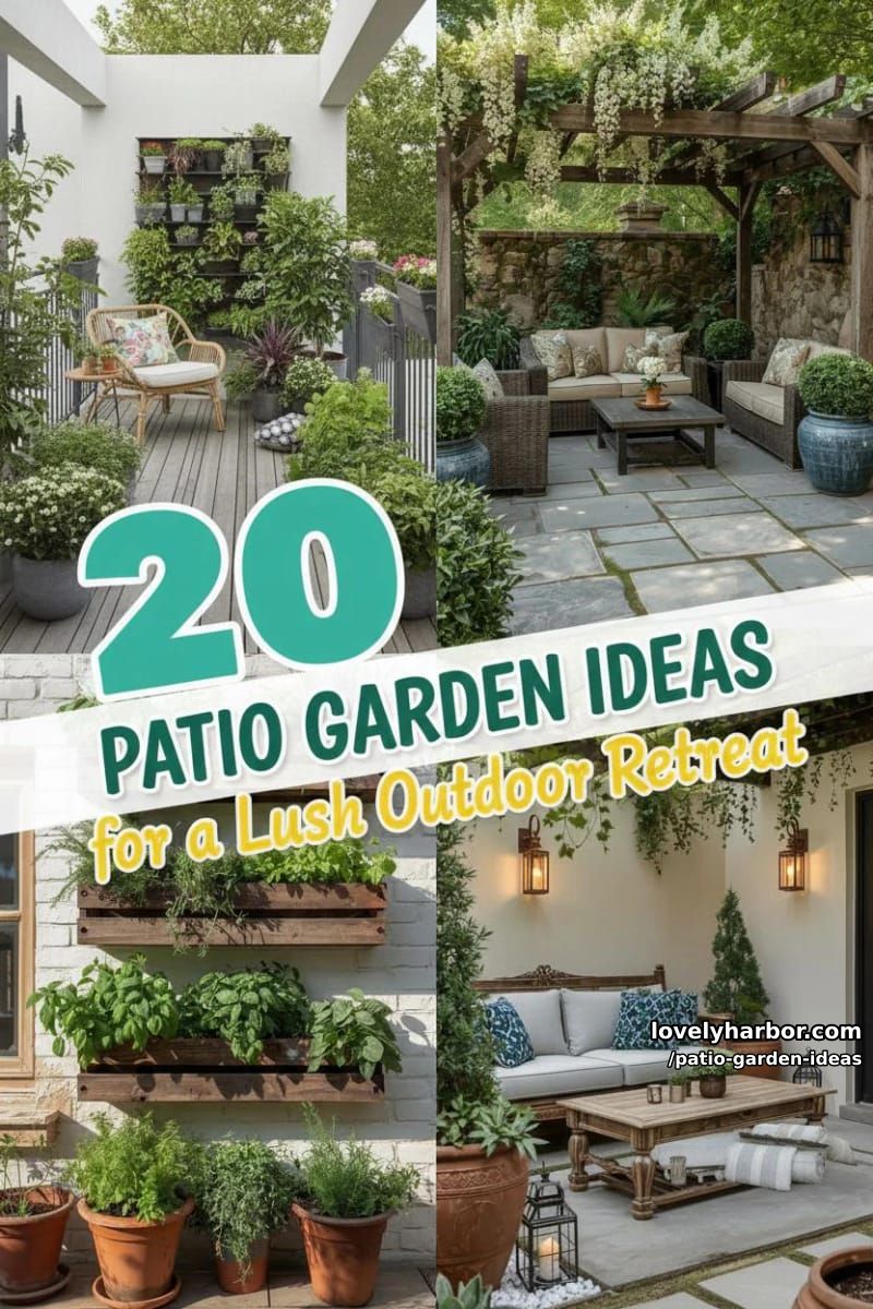 20 Patio Garden Ideas to Elevate Your Outdoor Space 49 patio garden ideas - Collage 48
