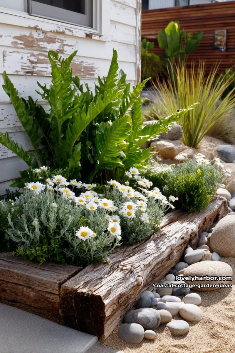 plant a raised bed with silvery artemisia, coastal ferns, and miniature daisies 1