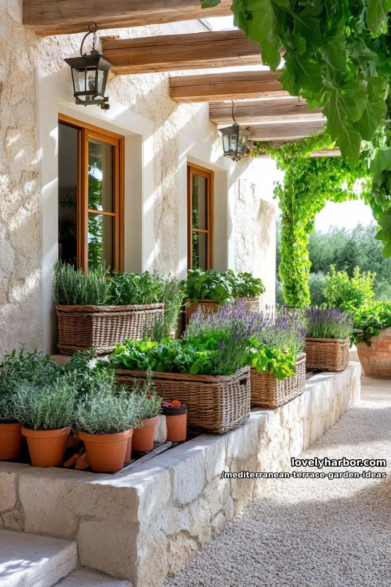 raised garden beds built from natural stone for herbs and veggies 1