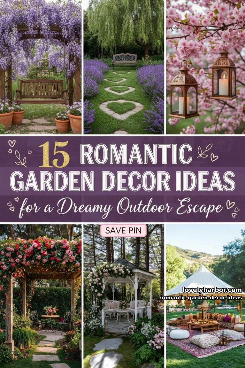 15 Romantic Garden Decor Ideas for a Dreamy Outdoor Escape 39 Romantic Garden Decor Ideas - Collage 38