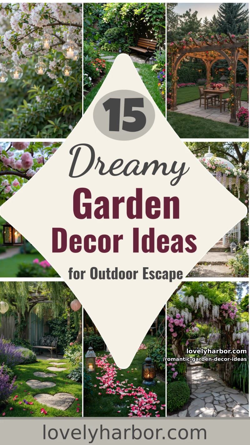 15 Romantic Garden Decor Ideas for a Dreamy Outdoor Escape 49 Romantic Garden Decor Ideas - Collage 48