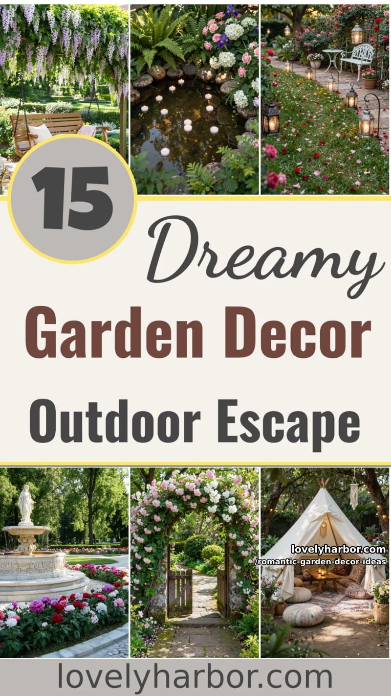 15 Romantic Garden Decor Ideas for a Dreamy Outdoor Escape 50 Romantic Garden Decor Ideas - Collage 49