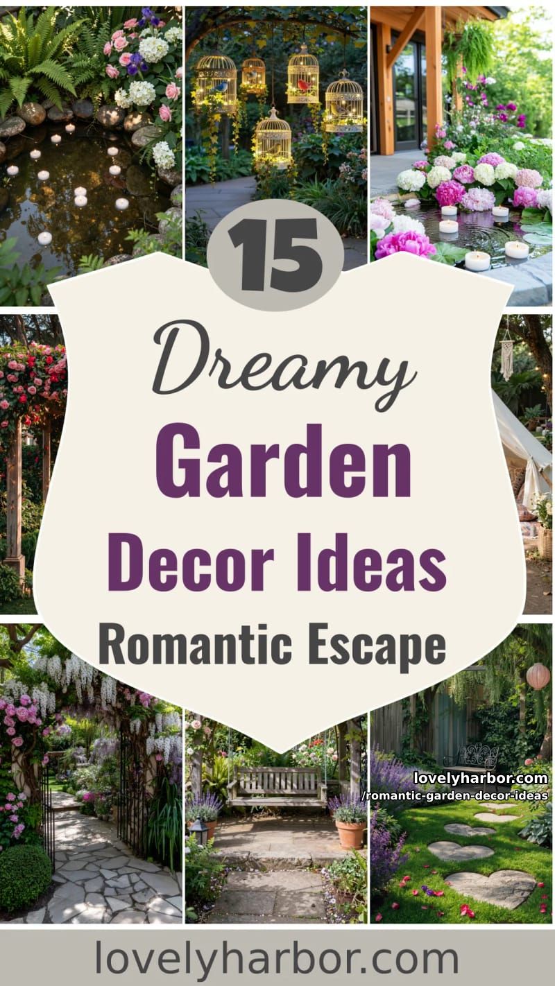 15 Romantic Garden Decor Ideas for a Dreamy Outdoor Escape 52 Romantic Garden Decor Ideas - Collage 51