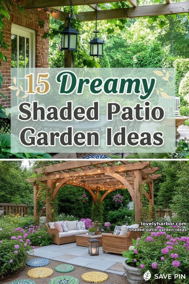 15 Dreamy Shaded Patio Garden Ideas to Inspire Your Backyard 46 Shaded Patio Garden Ideas - Collage 45