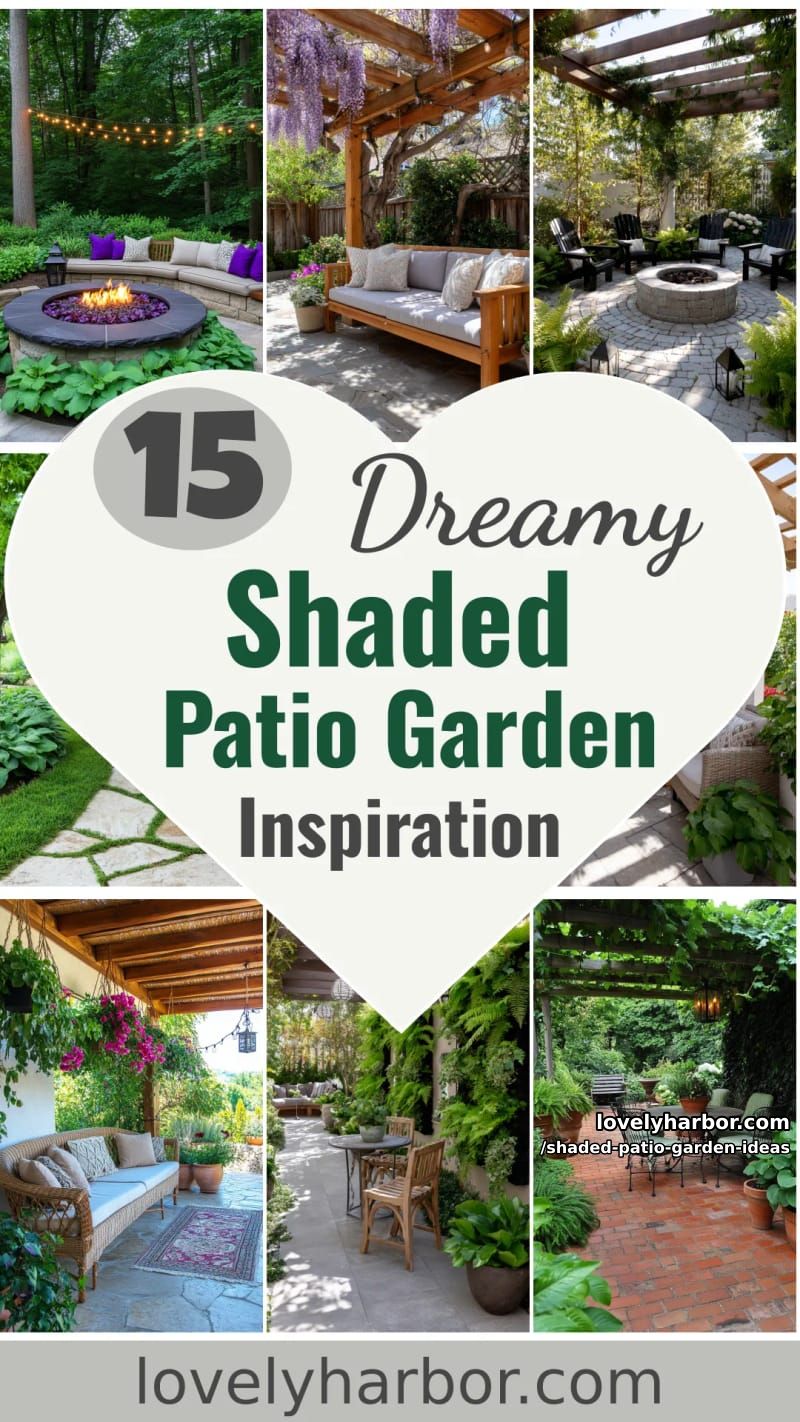 15 Dreamy Shaded Patio Garden Ideas to Inspire Your Backyard 50 Shaded Patio Garden Ideas - Collage 49