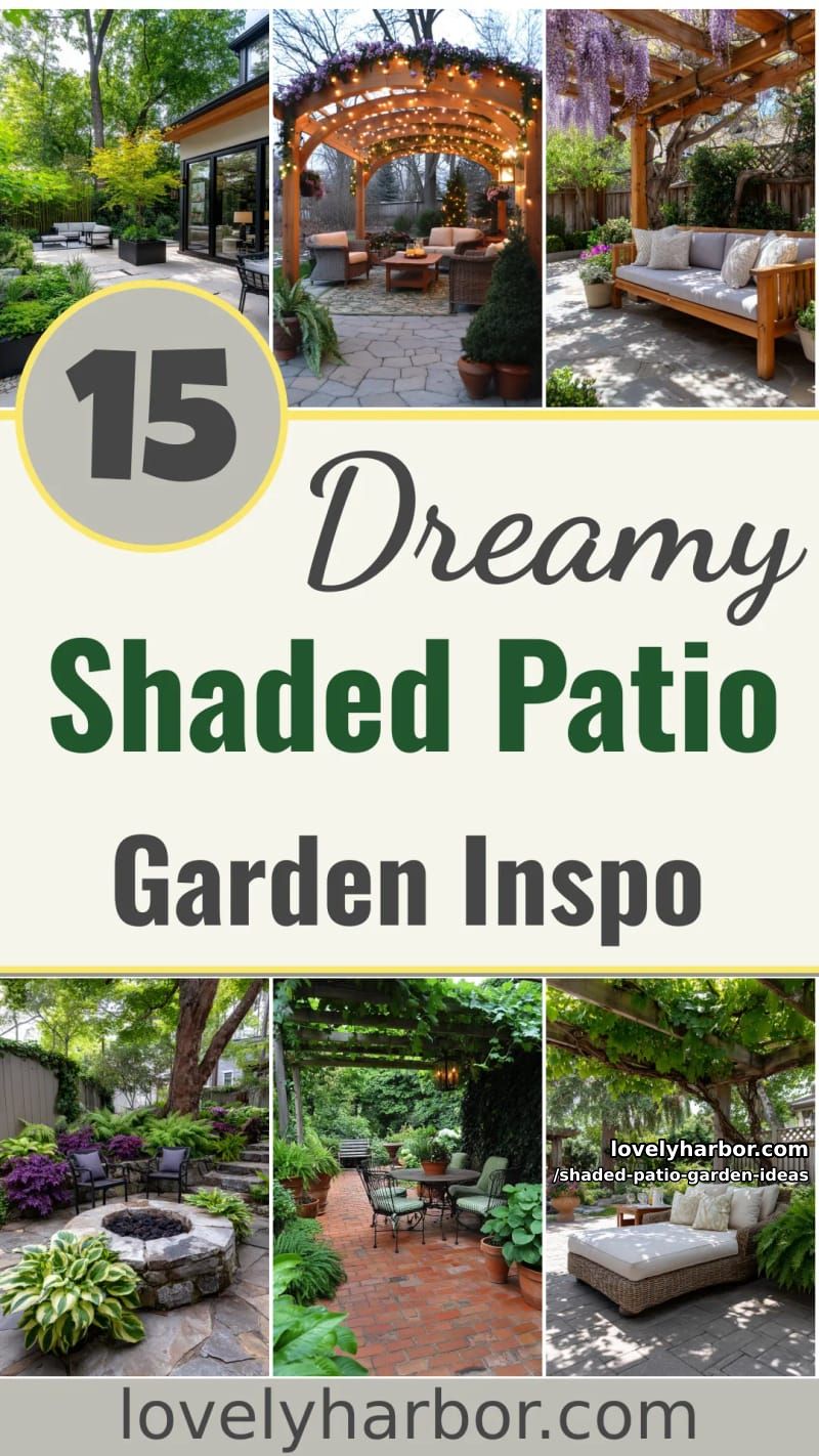 15 Dreamy Shaded Patio Garden Ideas to Inspire Your Backyard 51 Shaded Patio Garden Ideas - Collage 50