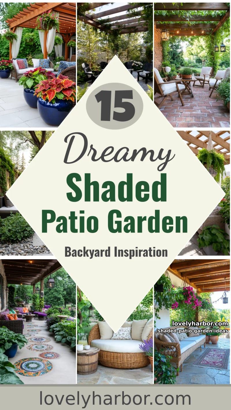 15 Dreamy Shaded Patio Garden Ideas to Inspire Your Backyard 53 Shaded Patio Garden Ideas - Collage 52