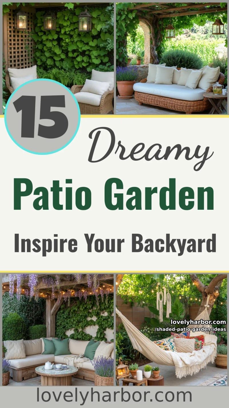 15 Dreamy Shaded Patio Garden Ideas to Inspire Your Backyard 57 Shaded Patio Garden Ideas - Collage 56
