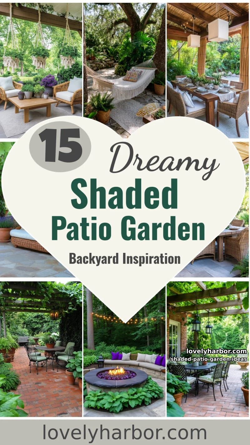 15 Dreamy Shaded Patio Garden Ideas to Inspire Your Backyard 60 Shaded Patio Garden Ideas - Collage 59