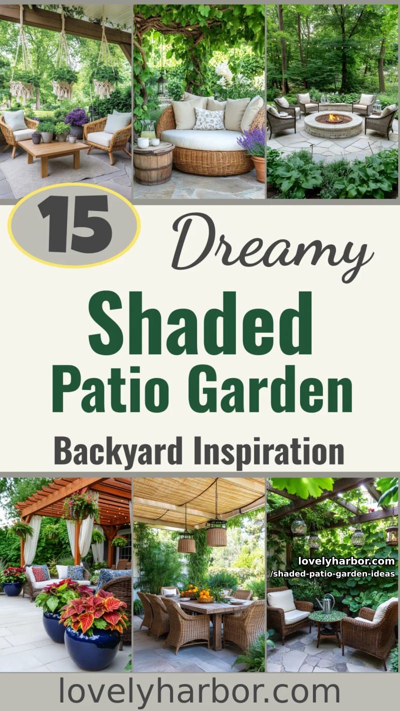15 Dreamy Shaded Patio Garden Ideas to Inspire Your Backyard 61 Shaded Patio Garden Ideas - Collage 60