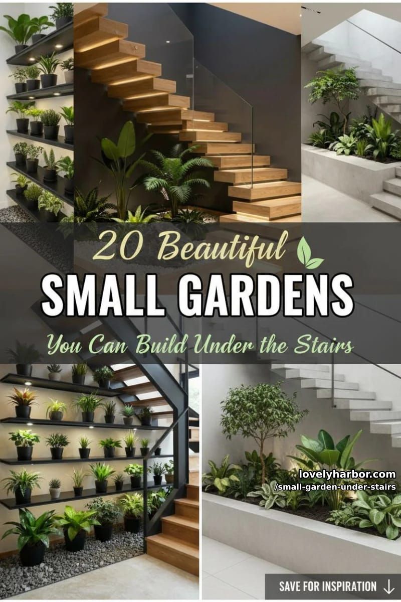 20 Small Garden Under The Stairs You Can Build 38 small garden under stairs - Collage 37