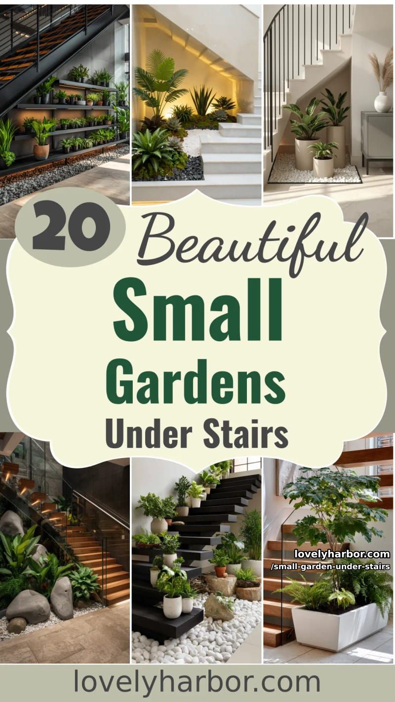 20 Small Garden Under The Stairs You Can Build 50 small garden under stairs - Collage 49