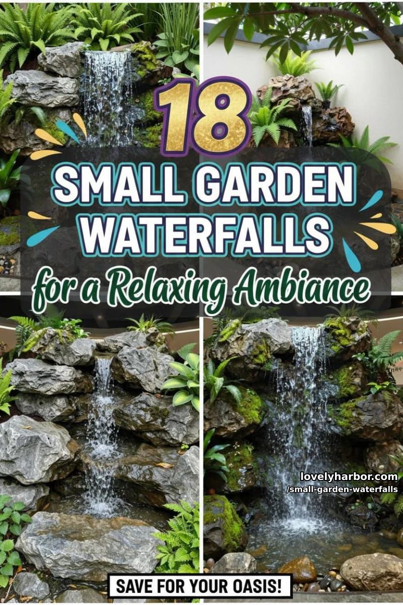18 Small Garden Waterfalls for a Relaxing Ambiance 39 small garden waterfalls - Collage 38