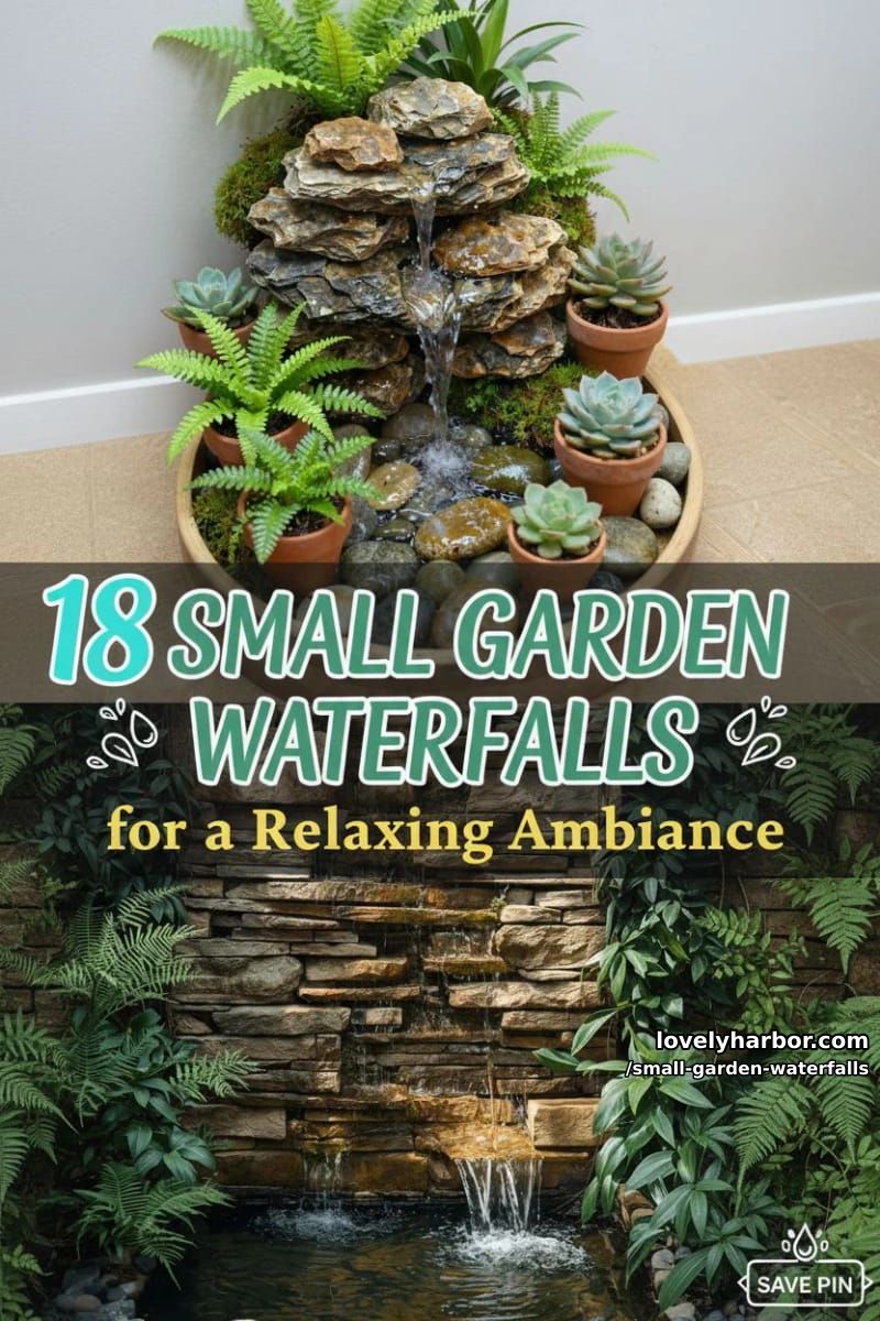 18 Small Garden Waterfalls for a Relaxing Ambiance 41 small garden waterfalls - Collage 40