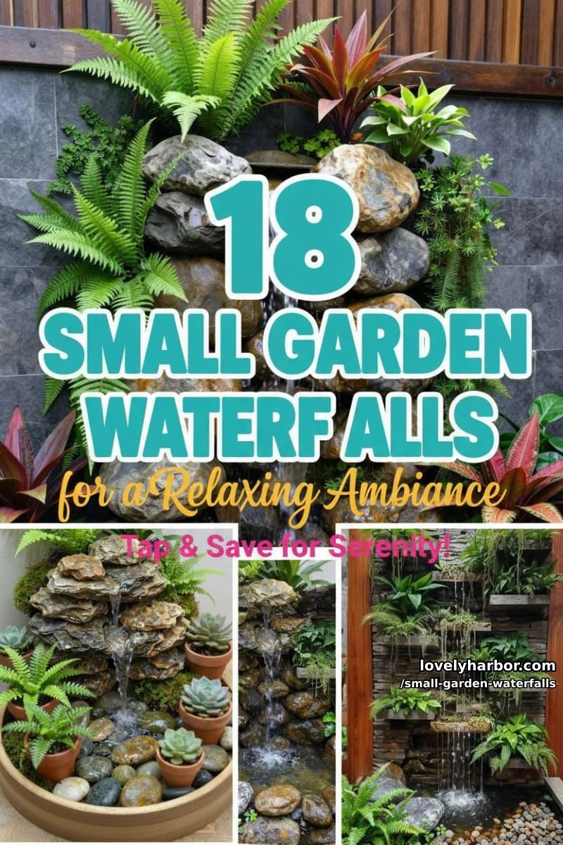 18 Small Garden Waterfalls for a Relaxing Ambiance 42 small garden waterfalls - Collage 41