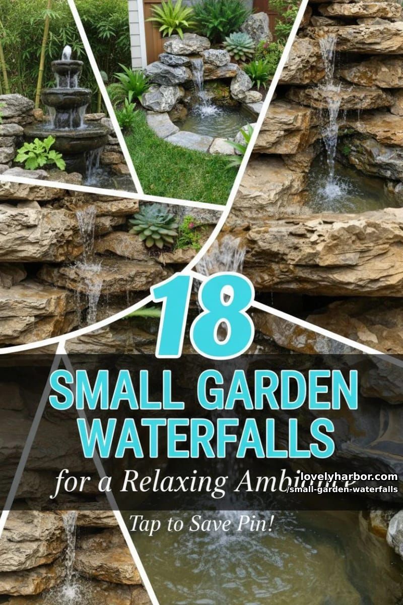 18 Small Garden Waterfalls for a Relaxing Ambiance 43 small garden waterfalls - Collage 42