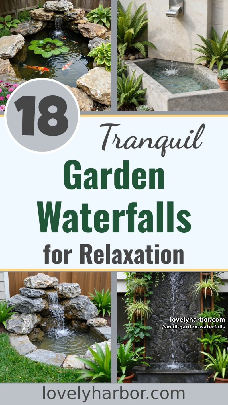 18 Small Garden Waterfalls for a Relaxing Ambiance 45 small garden waterfalls - Collage 44