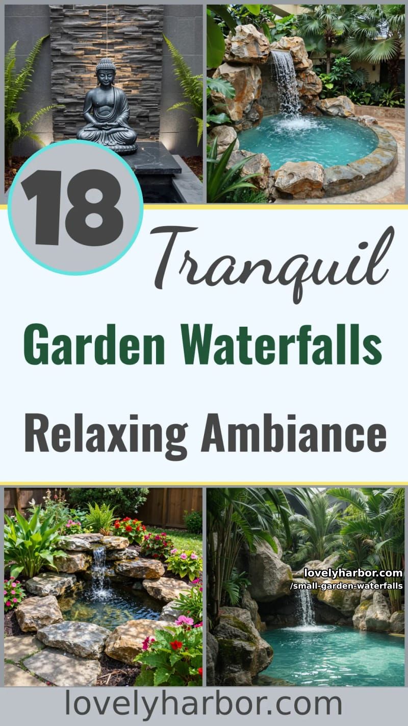 18 Small Garden Waterfalls for a Relaxing Ambiance 47 small garden waterfalls - Collage 46