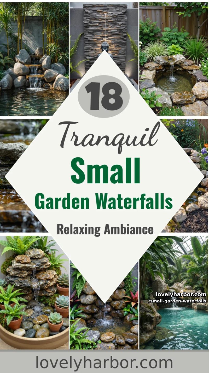 18 Small Garden Waterfalls for a Relaxing Ambiance 48 small garden waterfalls - Collage 47