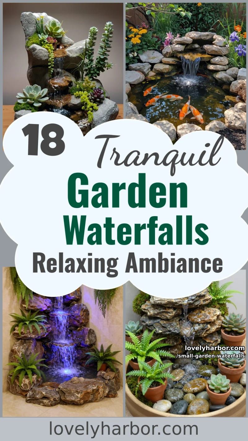 18 Small Garden Waterfalls for a Relaxing Ambiance 51 small garden waterfalls - Collage 50
