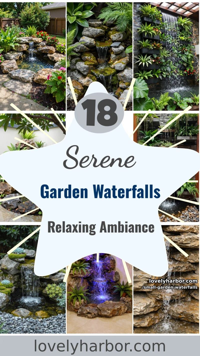 18 Small Garden Waterfalls for a Relaxing Ambiance 52 small garden waterfalls - Collage 51