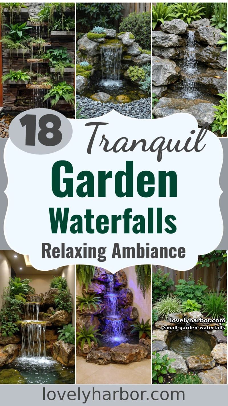18 Small Garden Waterfalls for a Relaxing Ambiance 54 small garden waterfalls - Collage 53